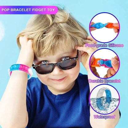 12/24/36PCS Silicona pulsera de burbuja colorida – Favoritos de la fiesta de los niños, regalos de cumpleaños, recuerdos de boda, Carnaval y pulseras de vacaciones