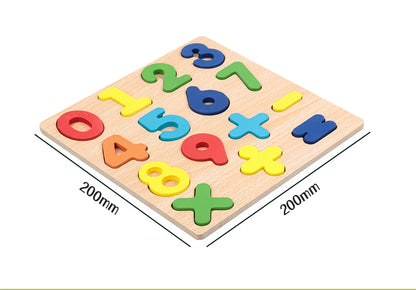 Alfabeto y número de niños Puzzle de madera – Montessori Juguete educativo preescolar