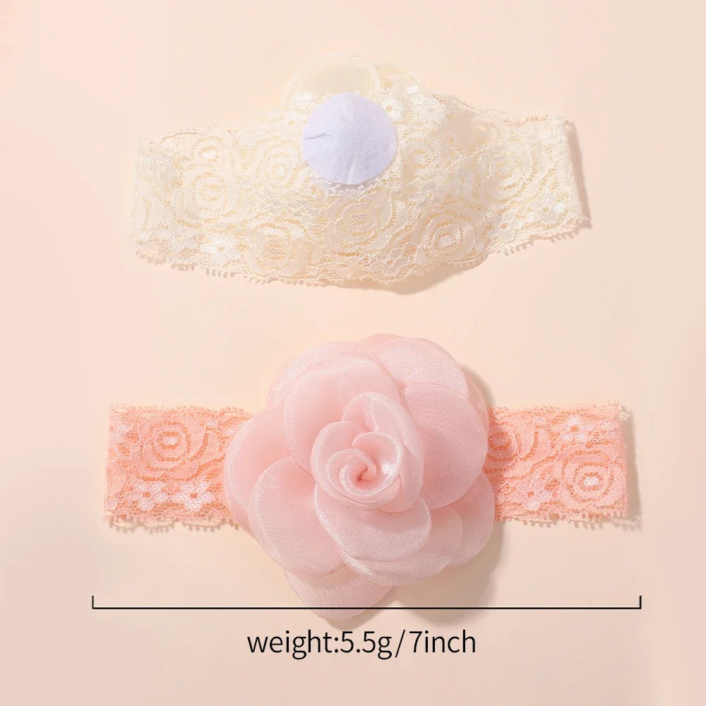 1Pc Baby Nylon Headscarf – Cinturón de flores hecho a mano para niñas recién nacidas, elástico infantil Turbant cabello