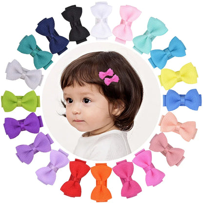 1.2 Pulgadas Mini arcos de pelo con clip – Sólidos colores para los niños y la niña