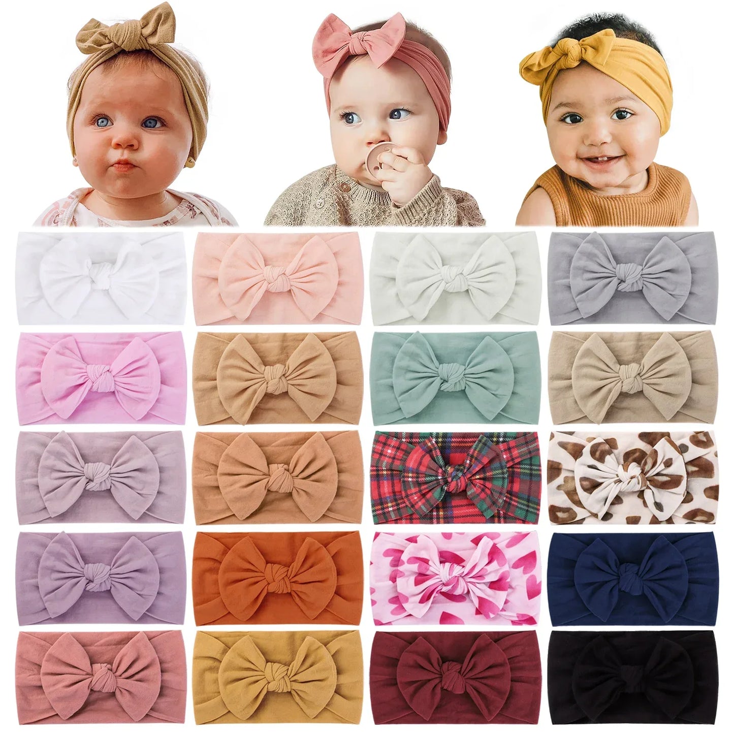 1Pc Baby Nylon Headscarf – Cinturón de flores hecho a mano para niñas recién nacidas, elástico infantil Turbant cabello