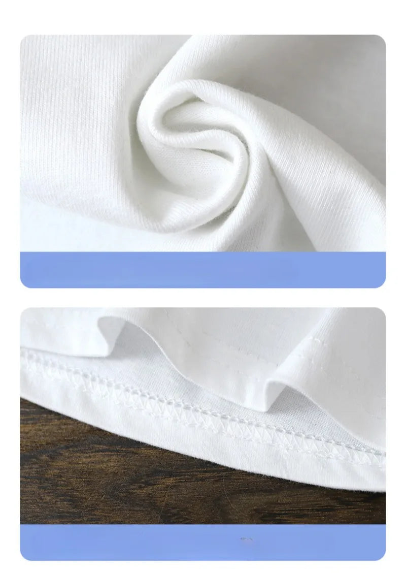 Camiseta de manga corta de algodón puro para niños de 2-10Y – Tops de verano para niños y niñas