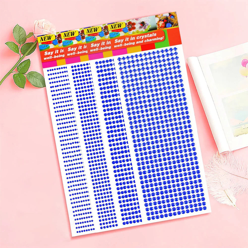 1040/900/504Pcs Taladro acrílico DIY Cristal Rhinestone Pegatinas autoadhesivas para fundas telefónicas, tarjetas y artesanías
