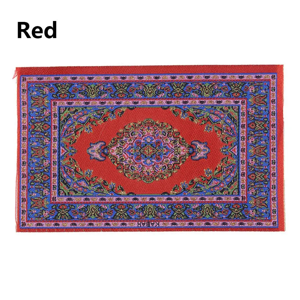 1:12 Escala Turca Estilo Miniatura Muñeca Alfombra – Cubierta de piso para jugar casa y accesorios de muñeca