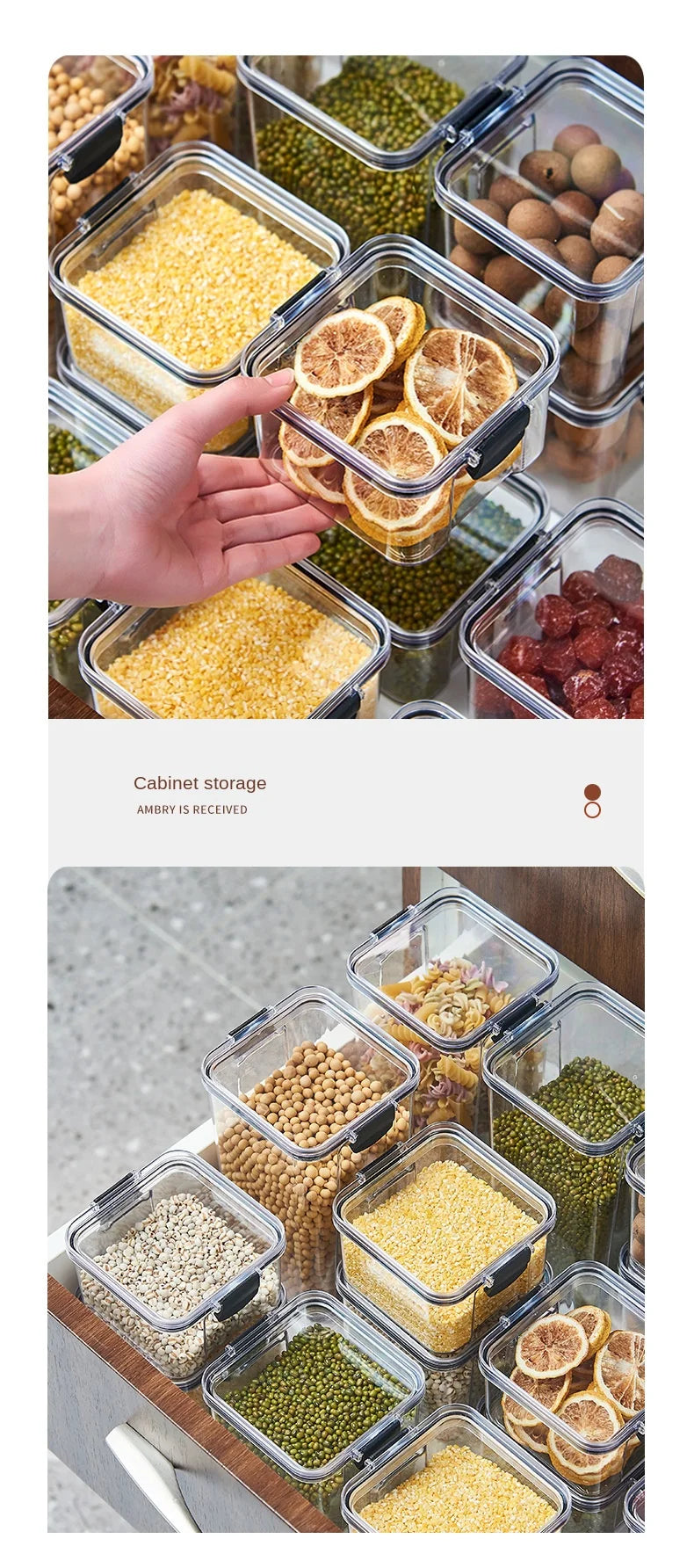 1PC hermética jar de almacenamiento sellado – grano de plástico, pasta y condimento contenedor  Moisture-Proof Cocina Organizador Caja