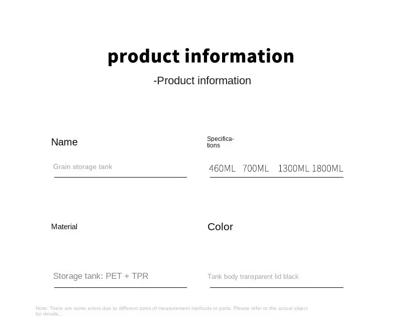 1PC hermética jar de almacenamiento sellado – grano de plástico, pasta y condimento contenedor  Moisture-Proof Cocina Organizador Caja