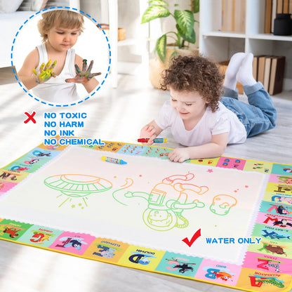 100x80CM Magic Water Drawing Mat – Reutilizable Doodle Board Montessori Juguete educativo para niños