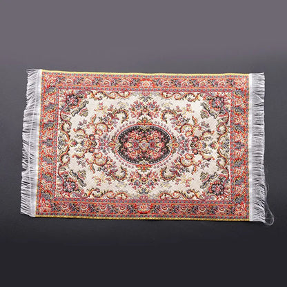 1:12 Escala Turca Estilo Miniatura Muñeca Alfombra – Cubierta de piso para jugar casa y accesorios de muñeca