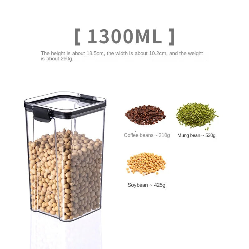 1PC hermética jar de almacenamiento sellado – grano de plástico, pasta y condimento contenedor  Moisture-Proof Cocina Organizador Caja